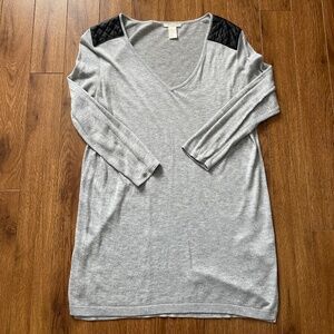 H&M long sleeve with faux leather detail